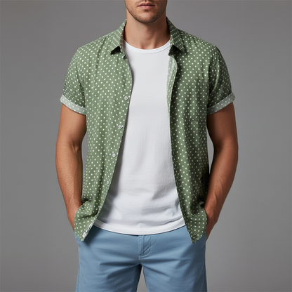 Short-Sleeve Polka Dot Shirt