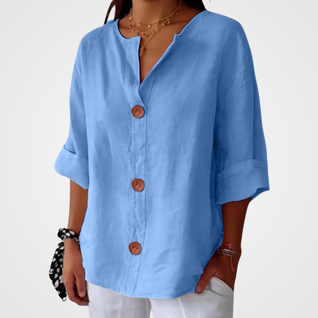 The Riviera Linen Atelier Blouse