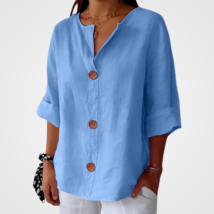 The Riviera Linen Atelier Blouse