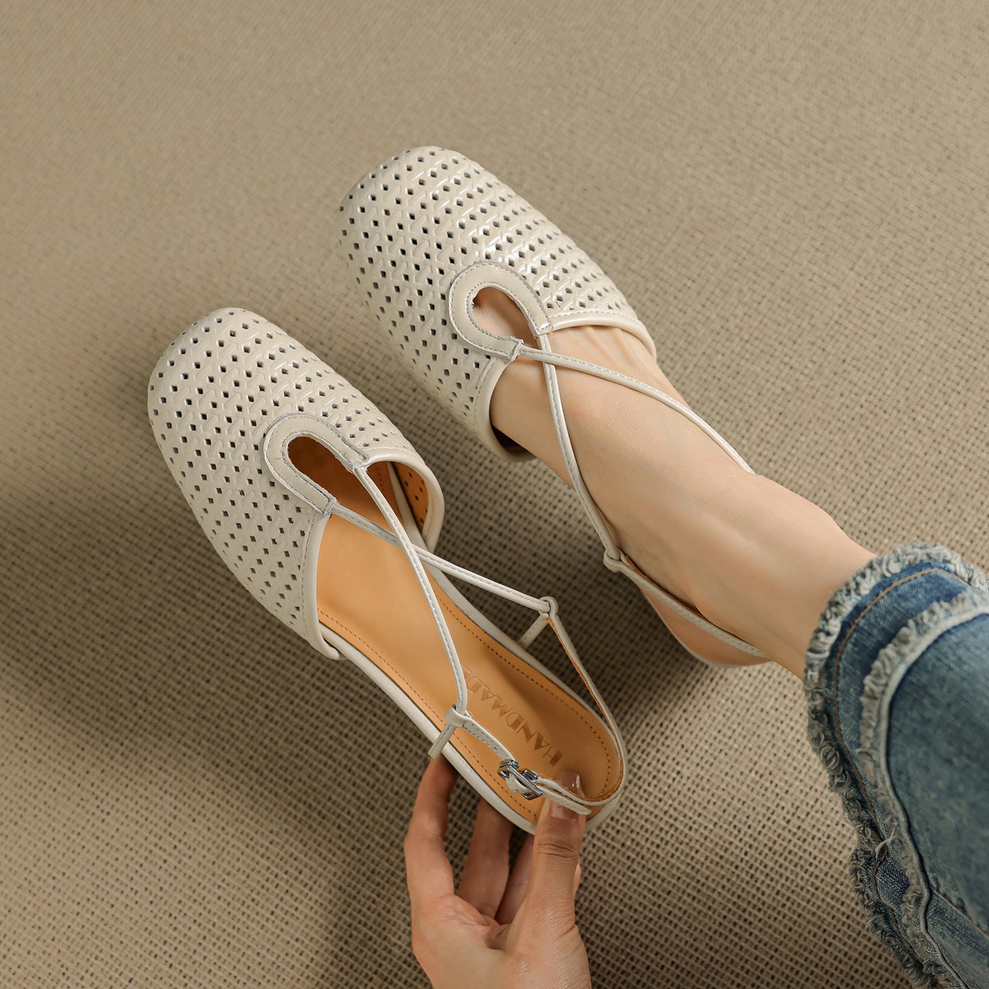 Cecilia Italian Leather Slingbacks