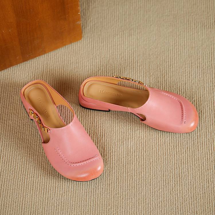 Sorbet Gold-Link Block Slingback