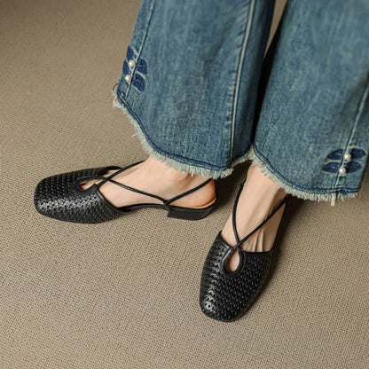 Cecilia Italian Leather Slingbacks