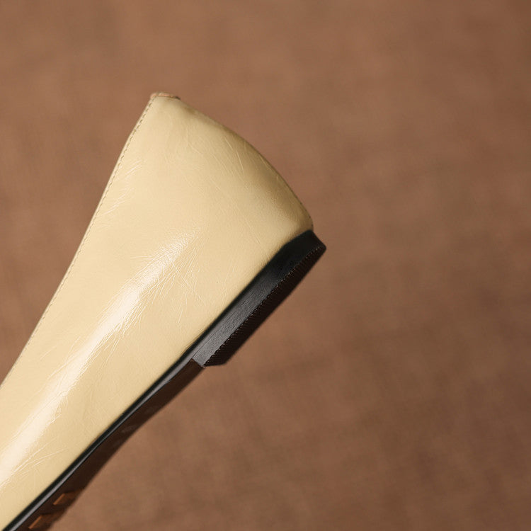 Nero Crinkle Brushed-Gold Vamp Flat