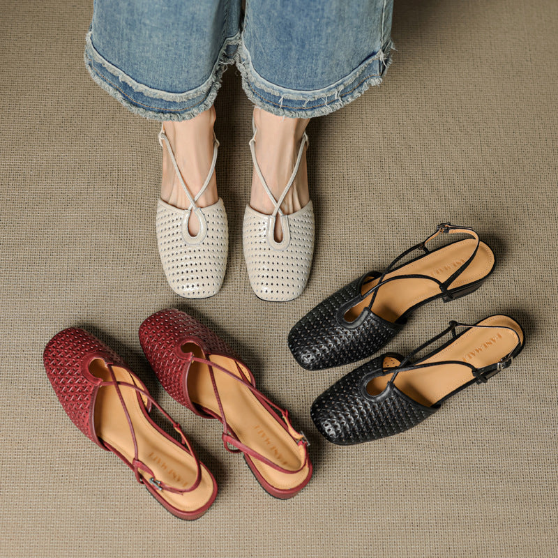 Cecilia Italian Leather Slingbacks