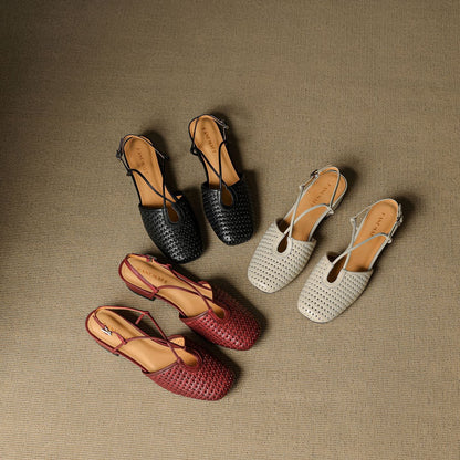 Cecilia Italian Leather Slingbacks