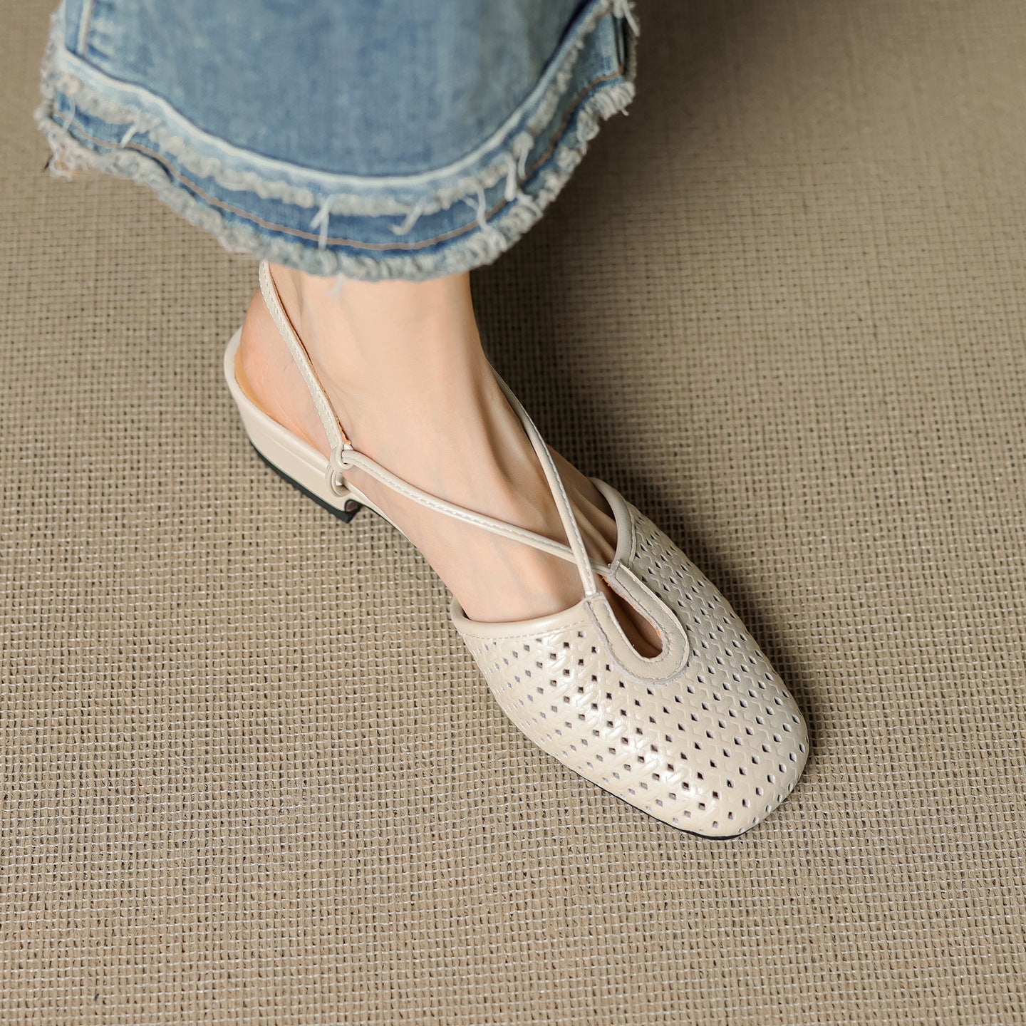 Cecilia Italian Leather Slingbacks