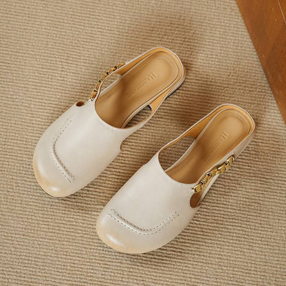 Sorbet Gold-Link Block Slingback