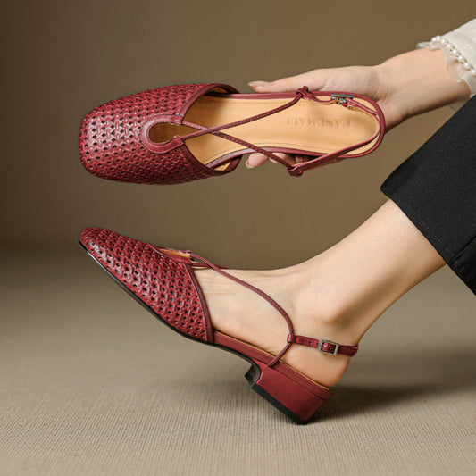 Cecilia Italian Leather Slingbacks