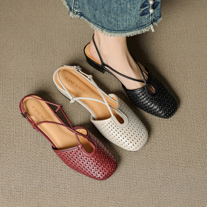 Cecilia Italian Leather Slingbacks