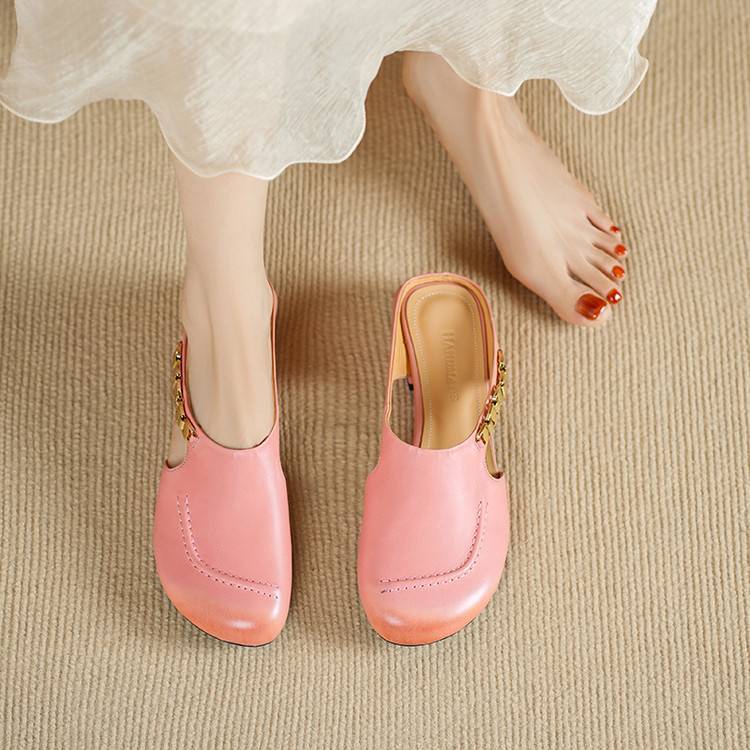 Sorbet Gold-Link Block Slingback