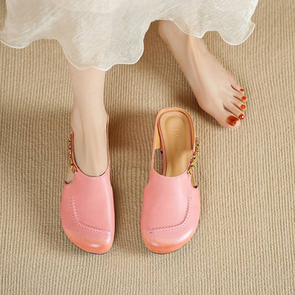 Sorbet Gold-Link Block Slingback