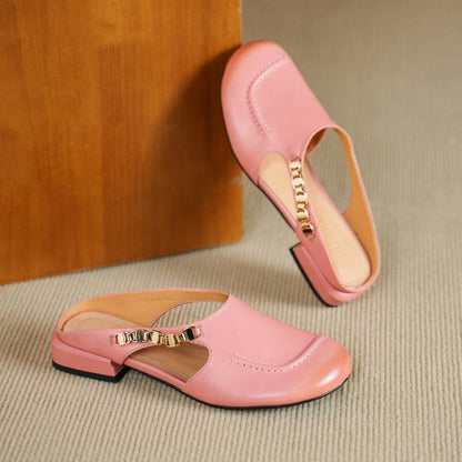 Sorbet Gold-Link Block Slingback