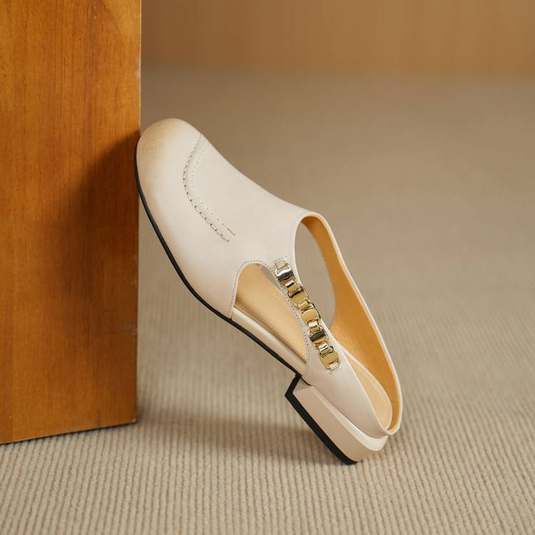 Sorbet Gold-Link Block Slingback