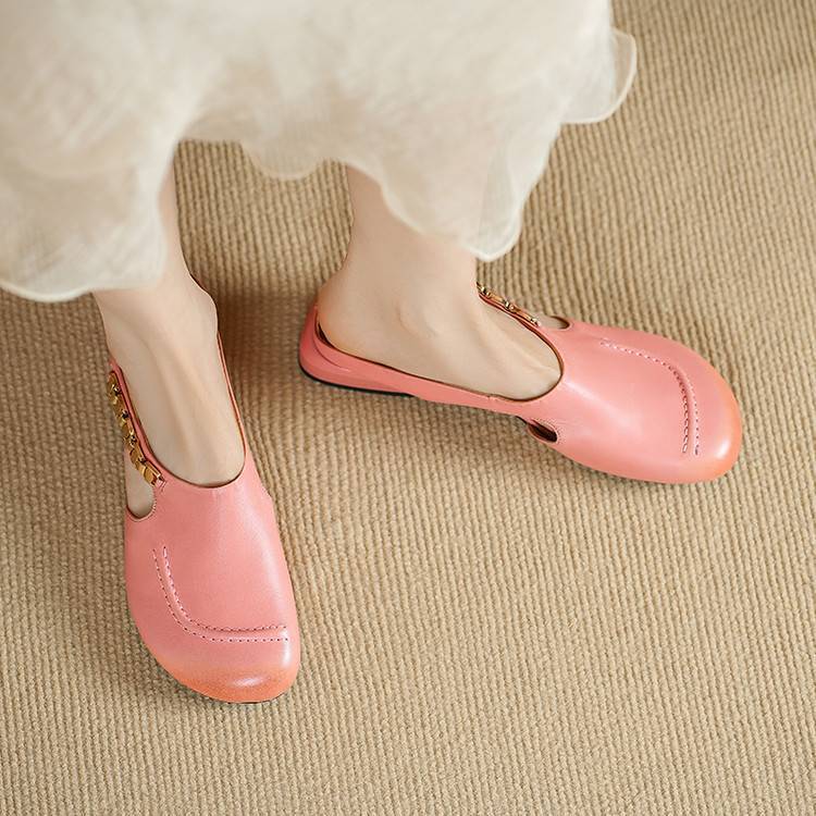 Sorbet Gold-Link Block Slingback