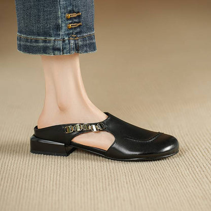 Sorbet Gold-Link Block Slingback