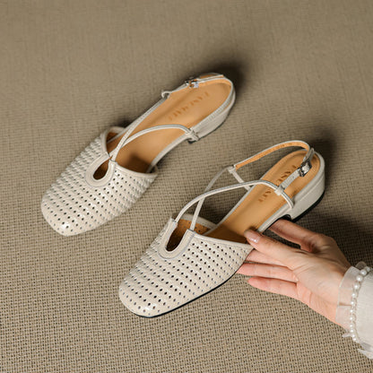 Cecilia Italian Leather Slingbacks