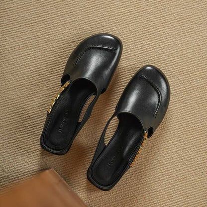 Sorbet Gold-Link Block Slingback