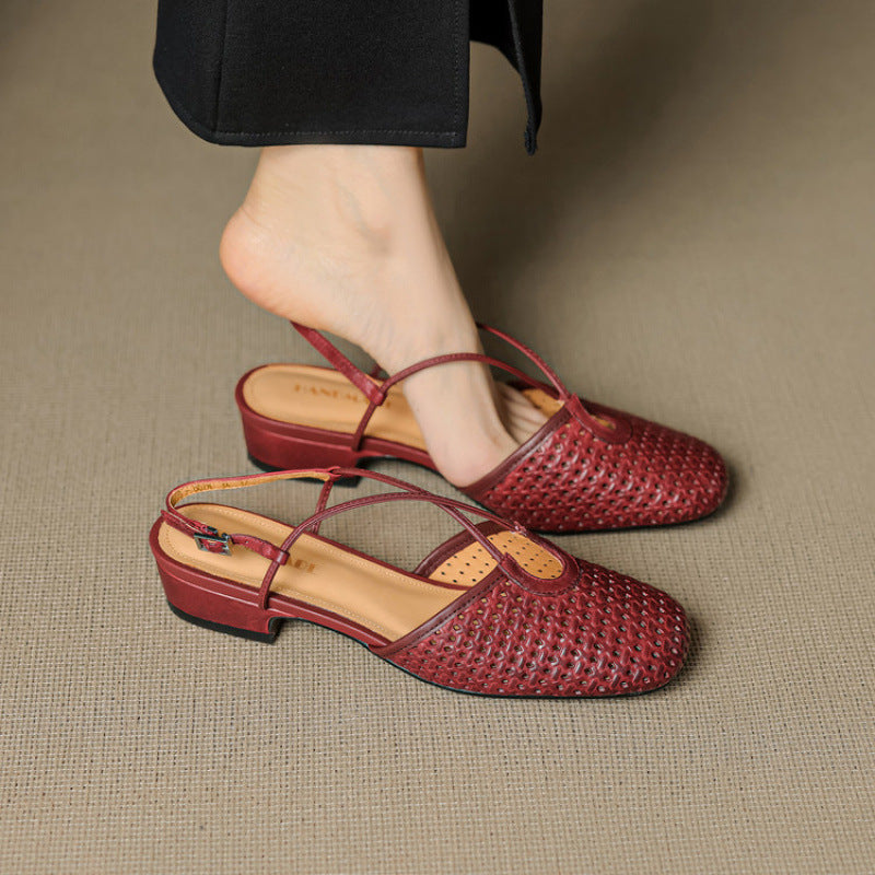 Cecilia Italian Leather Slingbacks