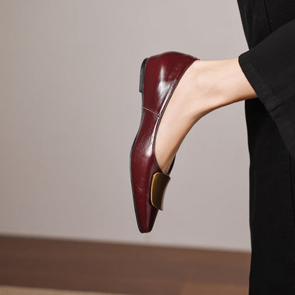 Nero Crinkle Brushed-Gold Vamp Flat