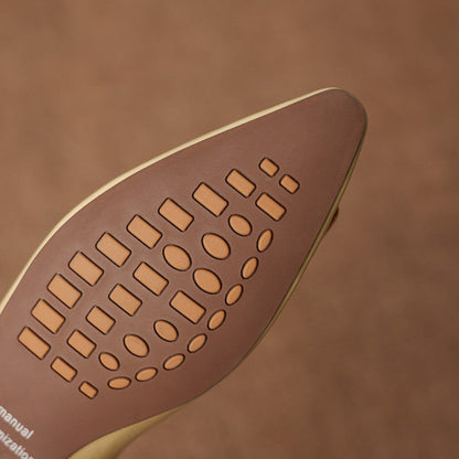 Nero Crinkle Brushed-Gold Vamp Flat