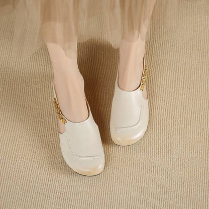 Sorbet Gold-Link Block Slingback