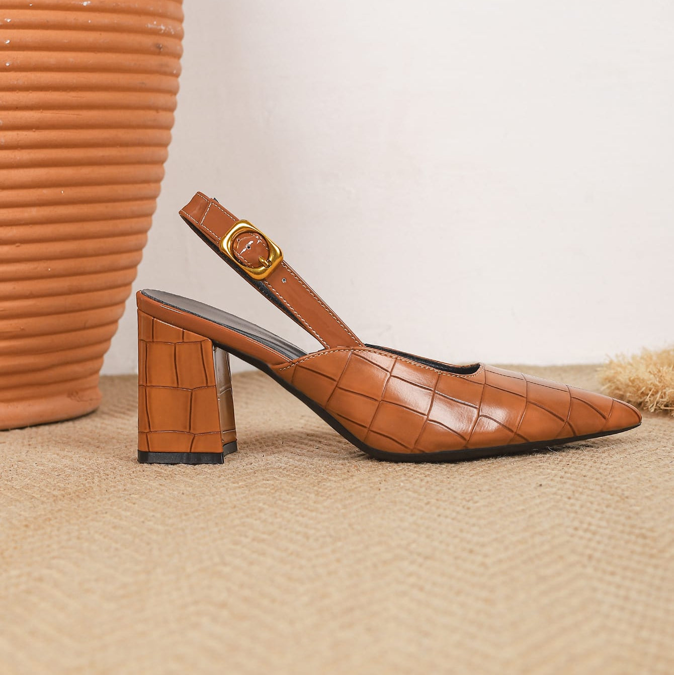 Marseille Croc-Embossed Slingback