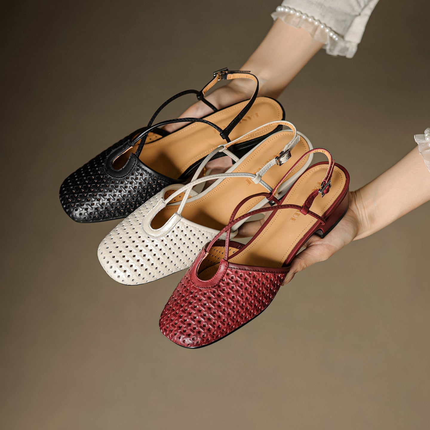 Cecilia Italian Leather Slingbacks
