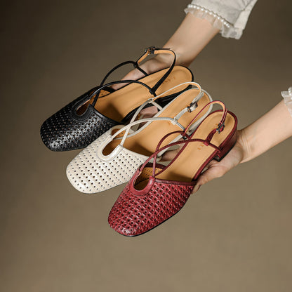 Cecilia Italian Leather Slingbacks