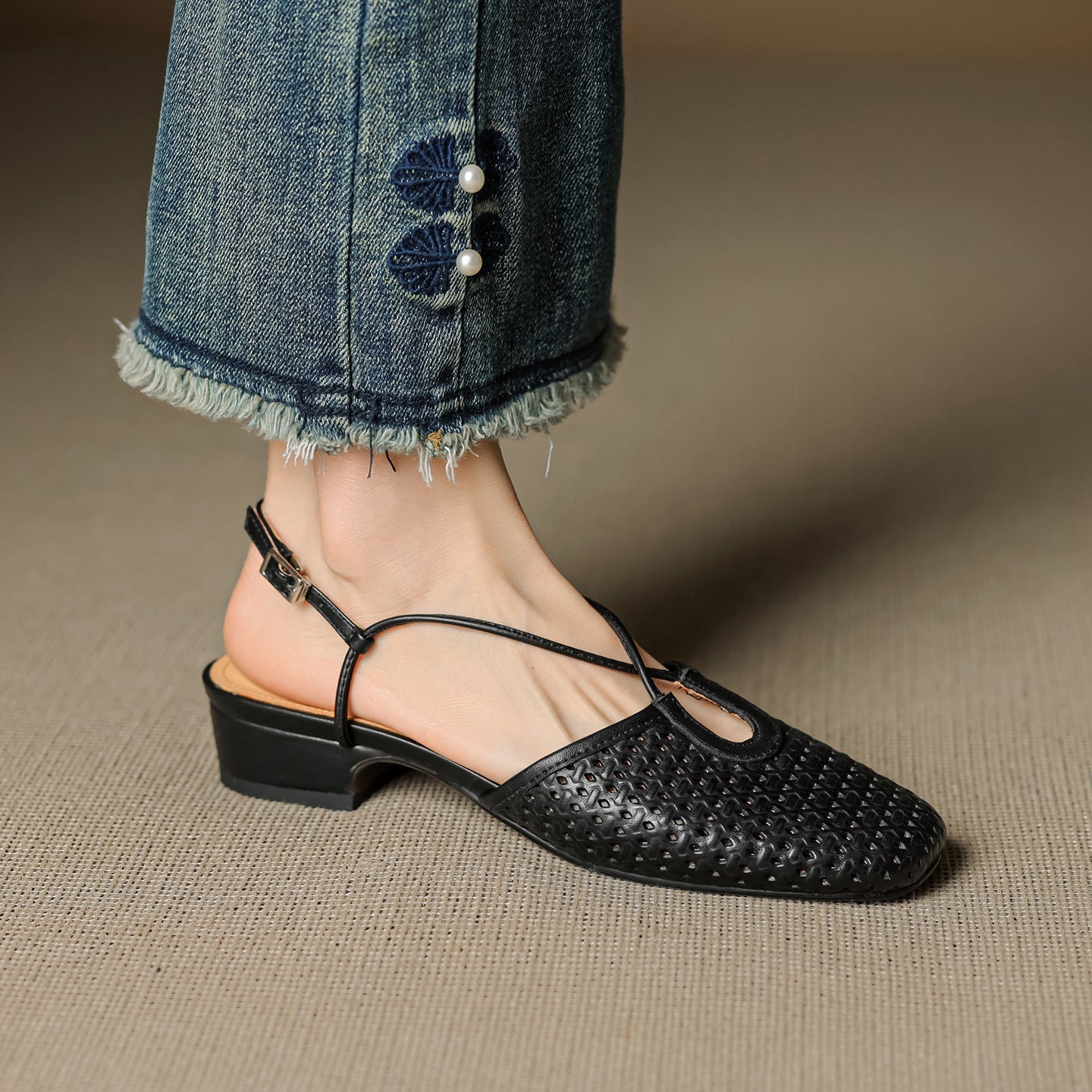 Cecilia Italian Leather Slingbacks