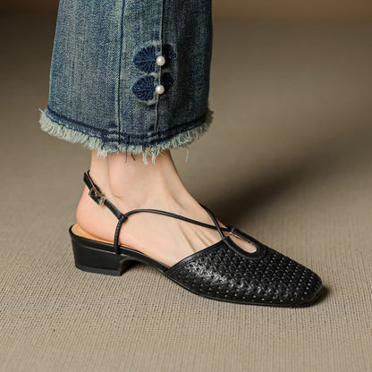 Cecilia Italian Leather Slingbacks