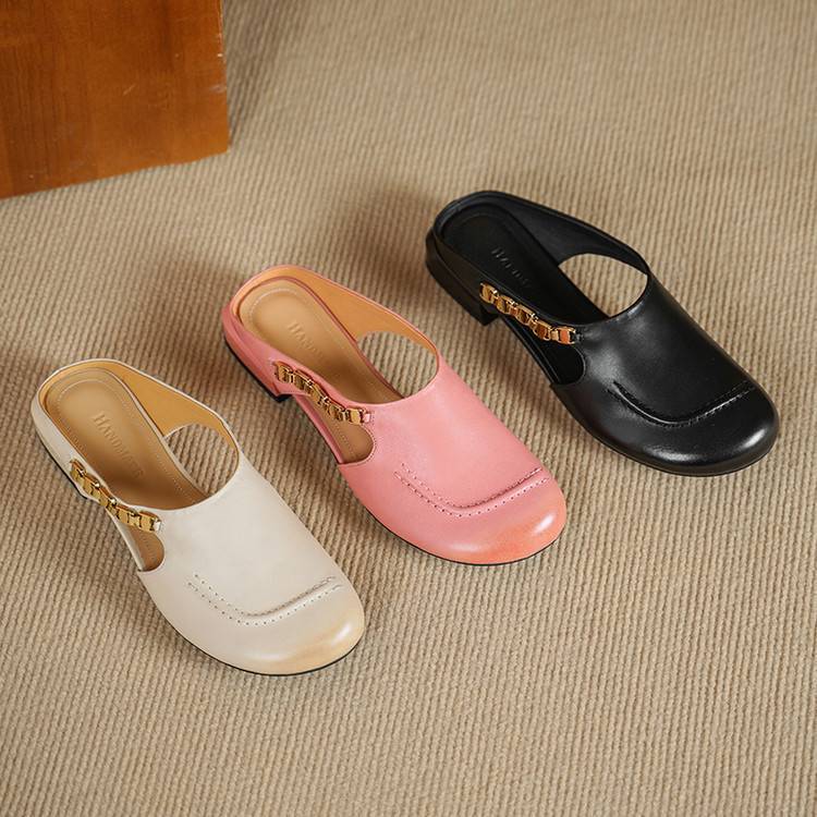 Sorbet Gold-Link Block Slingback