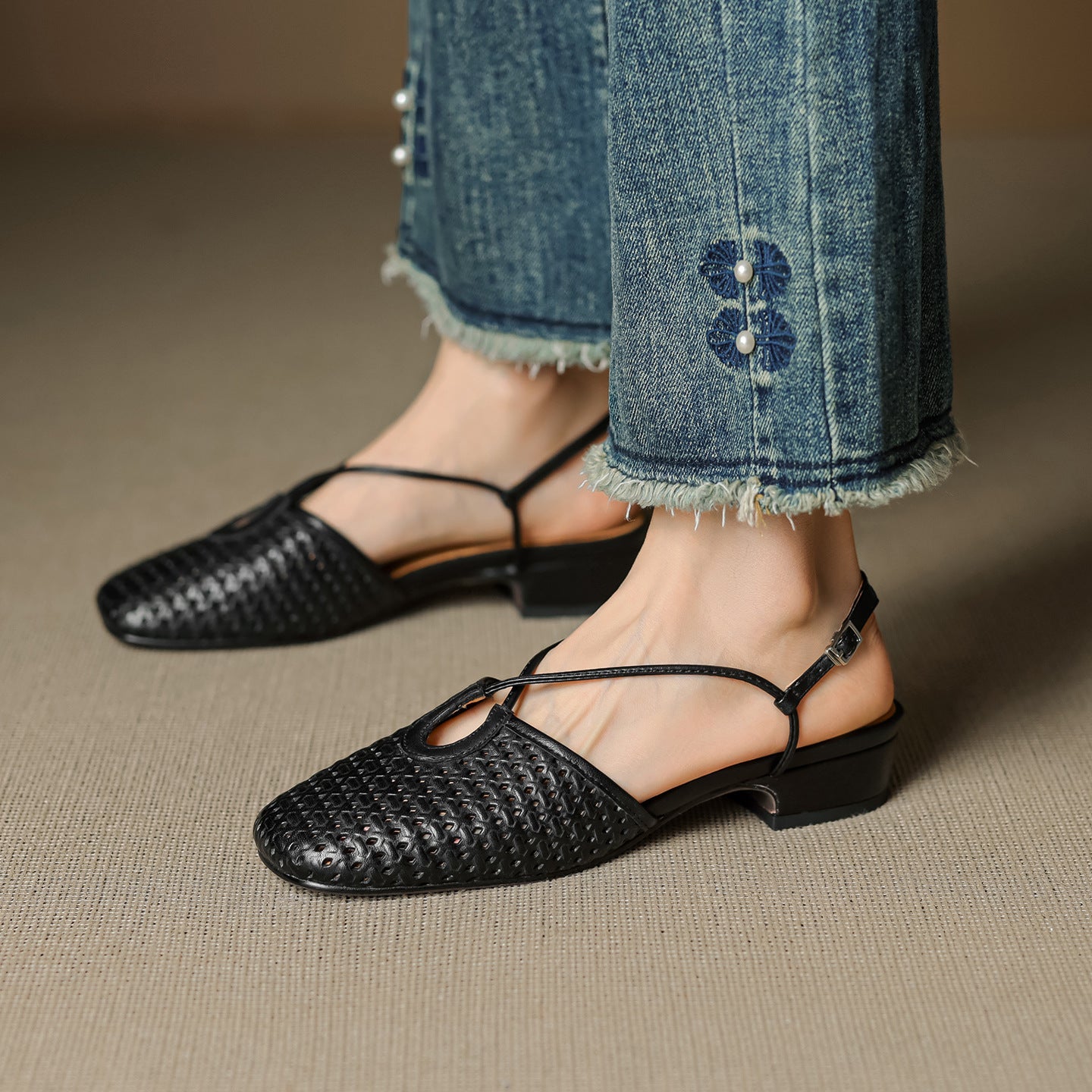 Cecilia Italian Leather Slingbacks