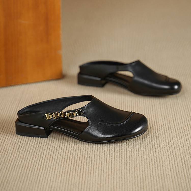 Sorbet Gold-Link Block Slingback