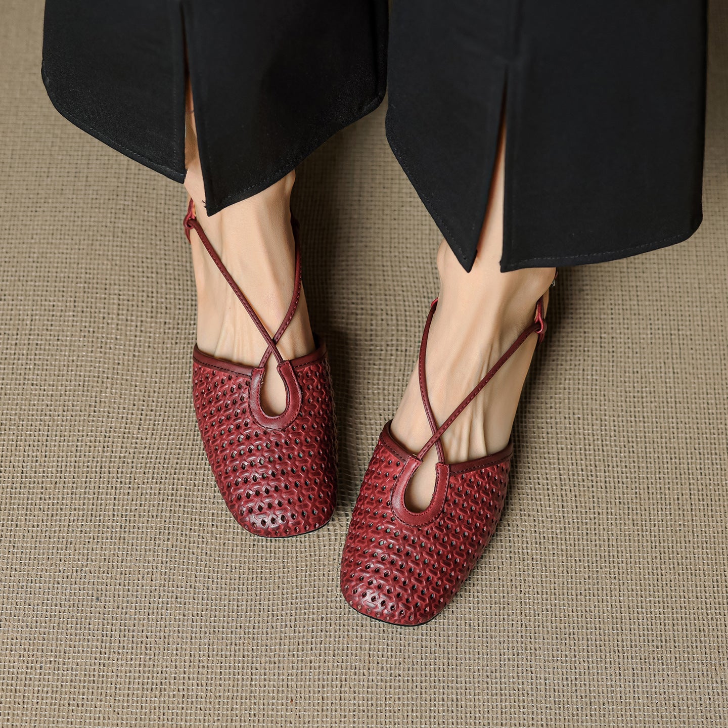 Cecilia Italian Leather Slingbacks