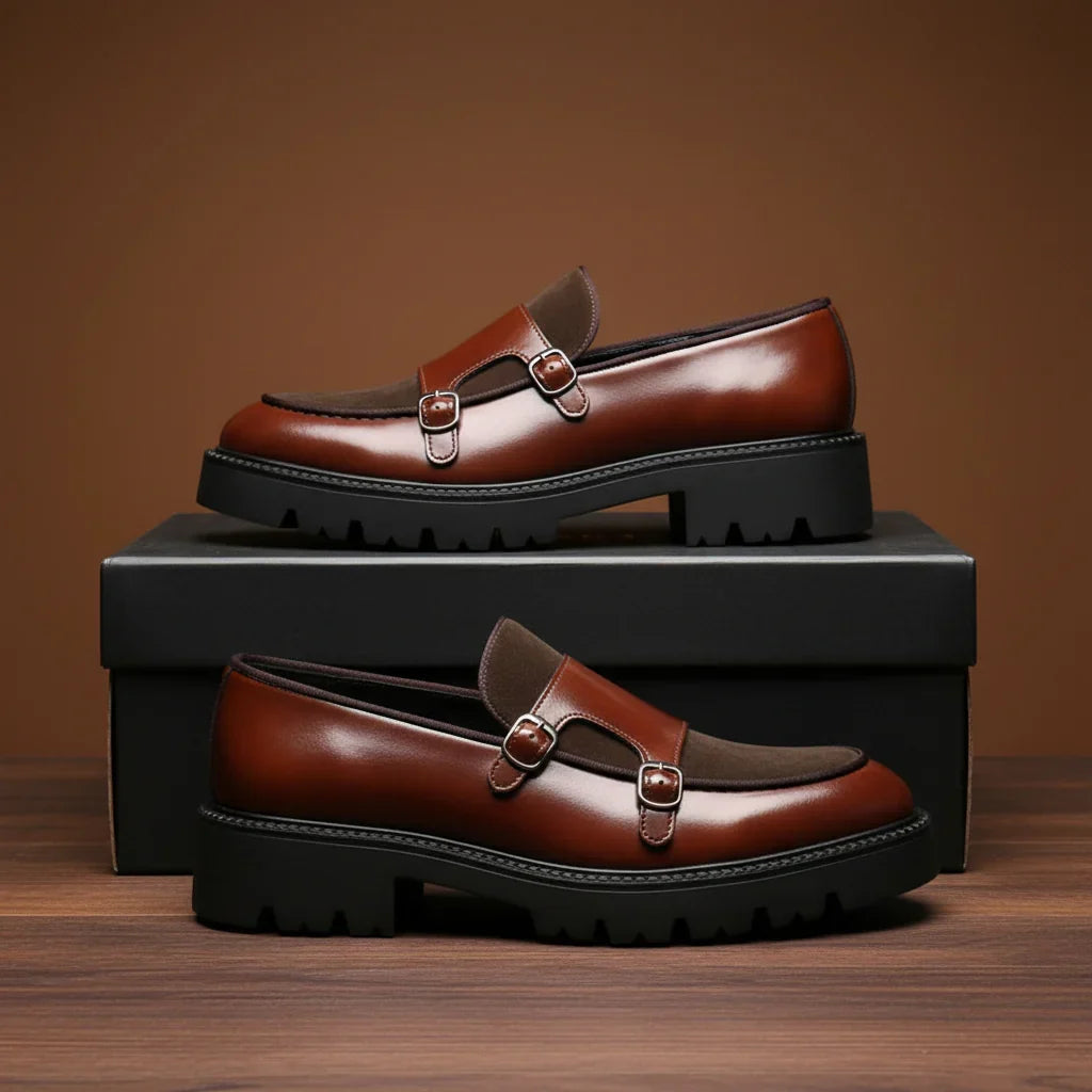 Vantaggio Double-Buckle Monk Loafer