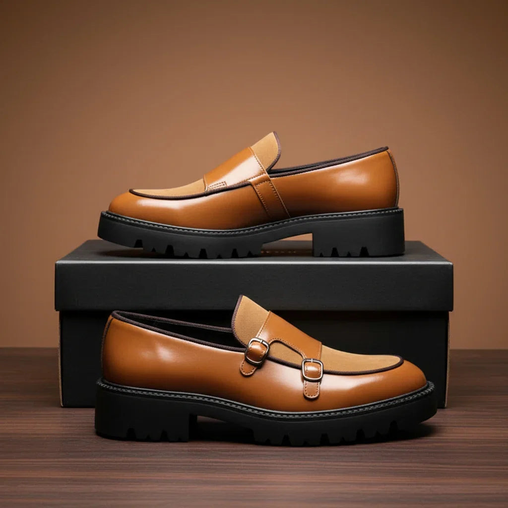 Vantaggio Double-Buckle Monk Loafer