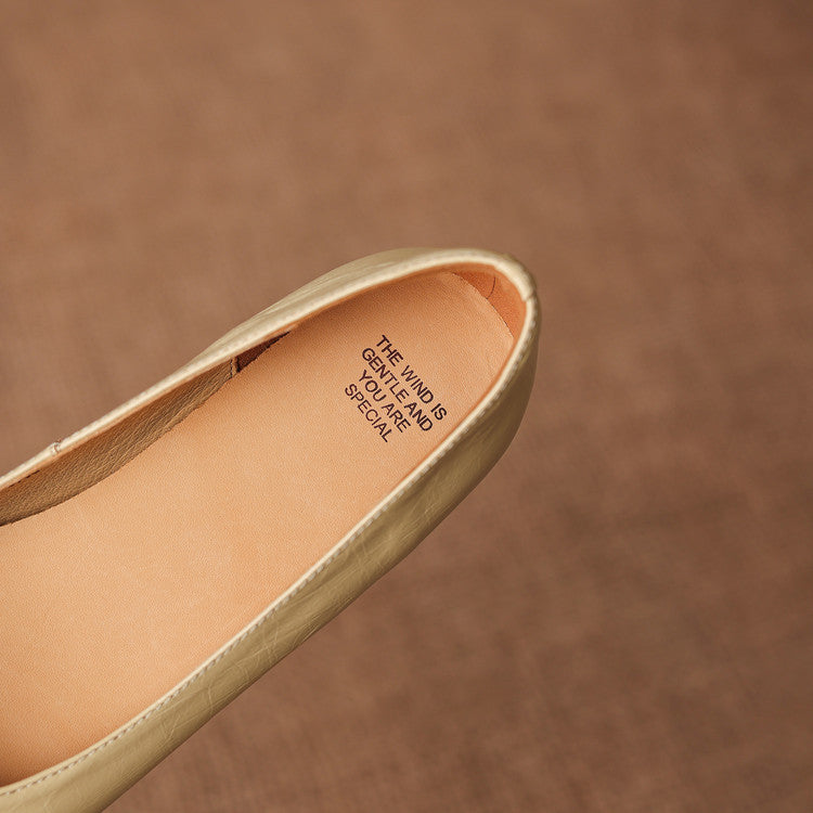 Nero Crinkle Brushed-Gold Vamp Flat