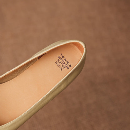 Nero Crinkle Brushed-Gold Vamp Flat
