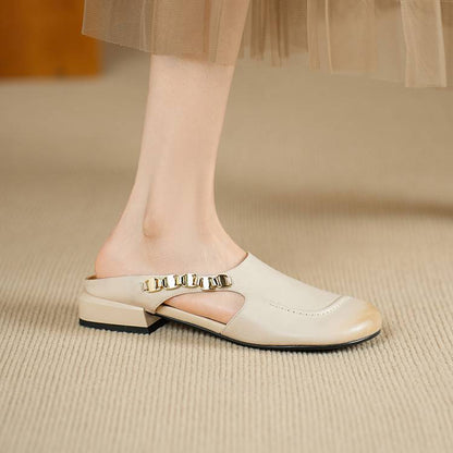 Sorbet Gold-Link Block Slingback