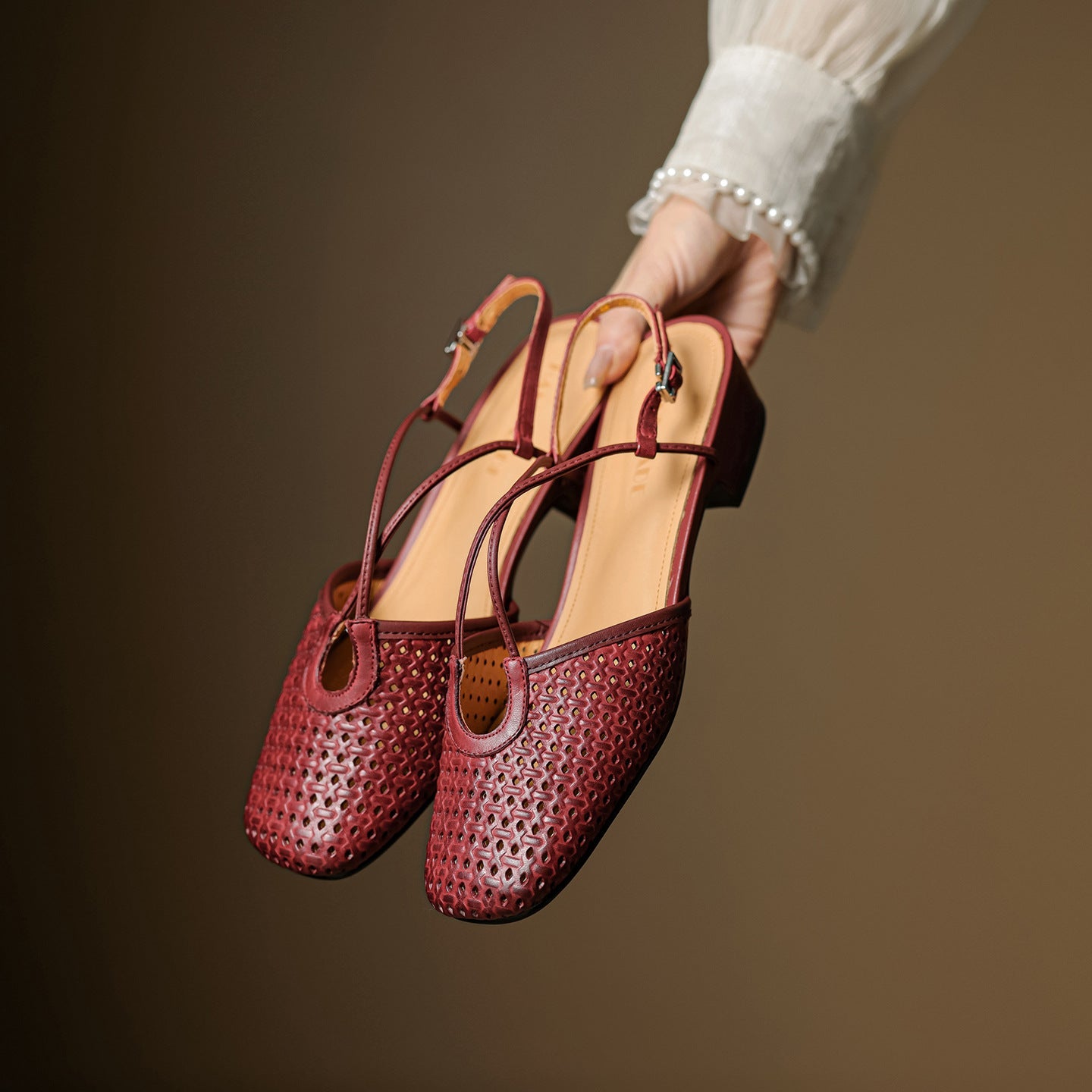 Cecilia Italian Leather Slingbacks