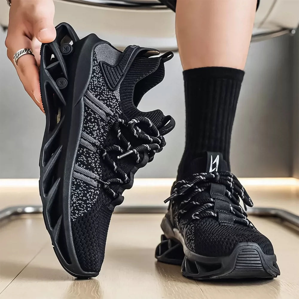 Cage-Sole Knit Sneakers