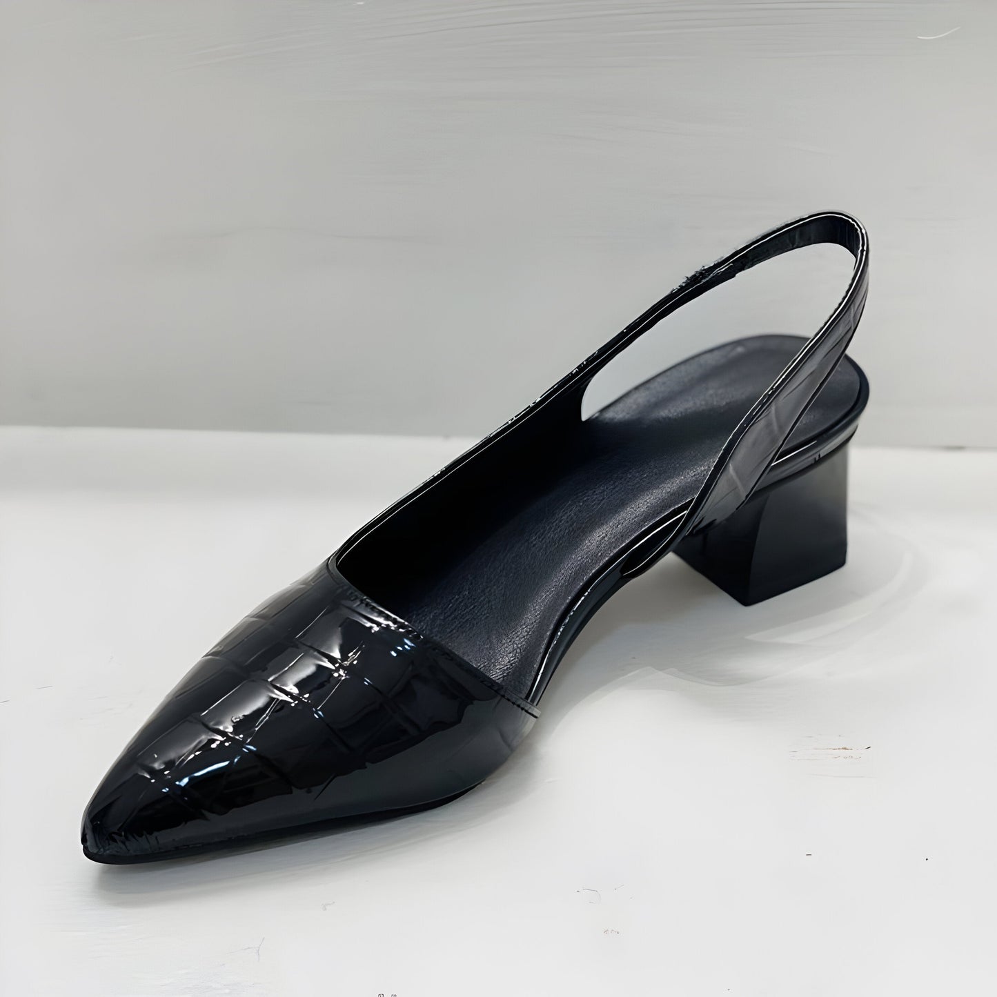 Obsidian Scale Slingback Heels