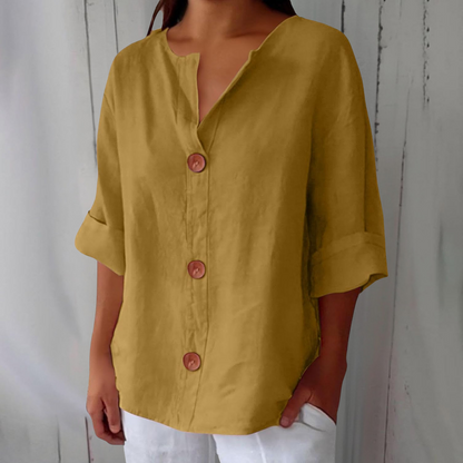 The Riviera Linen Atelier Blouse