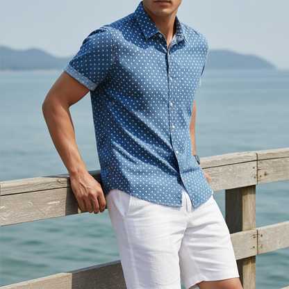 Short-Sleeve Polka Dot Shirt