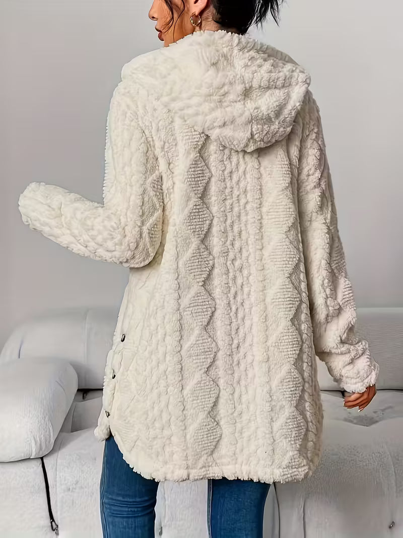 Cloudweight Cable-Knit Fleece Cardigan