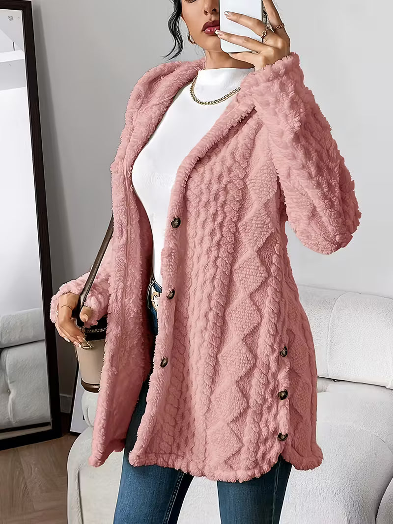 Cloudweight Cable-Knit Fleece Cardigan