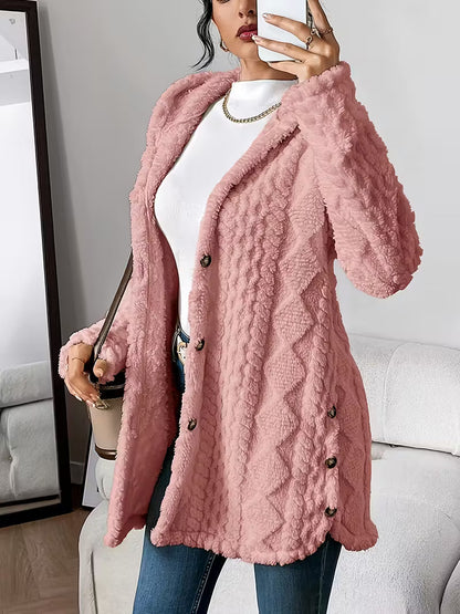 Cloudweight Cable-Knit Fleece Cardigan