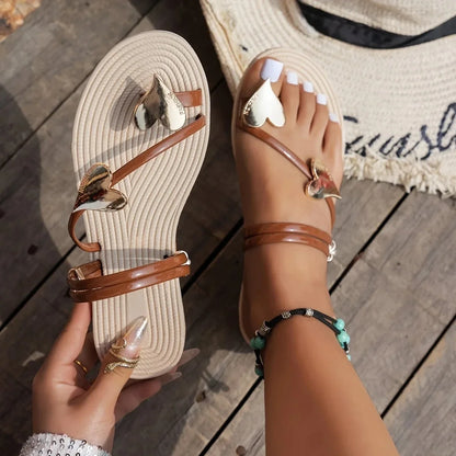 Valentina Heart-Charm Flat