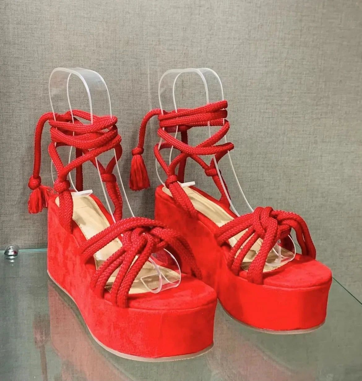 Corsica Rope-Tie Wedge Sandals