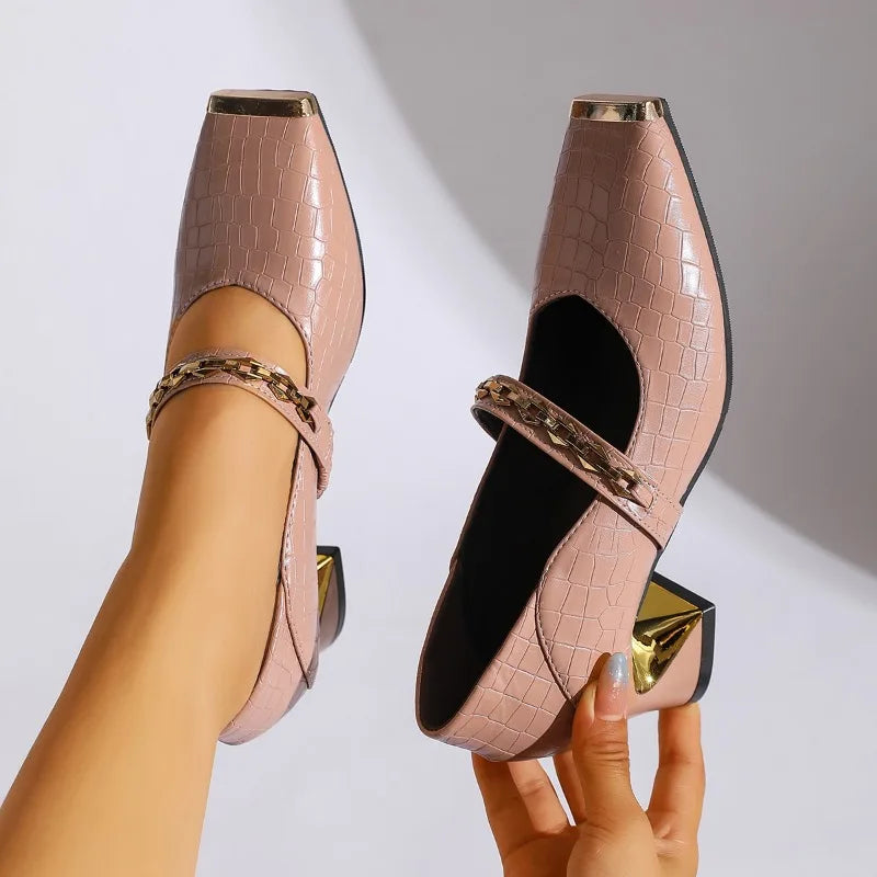 Mary Jane Architectural Block Heel